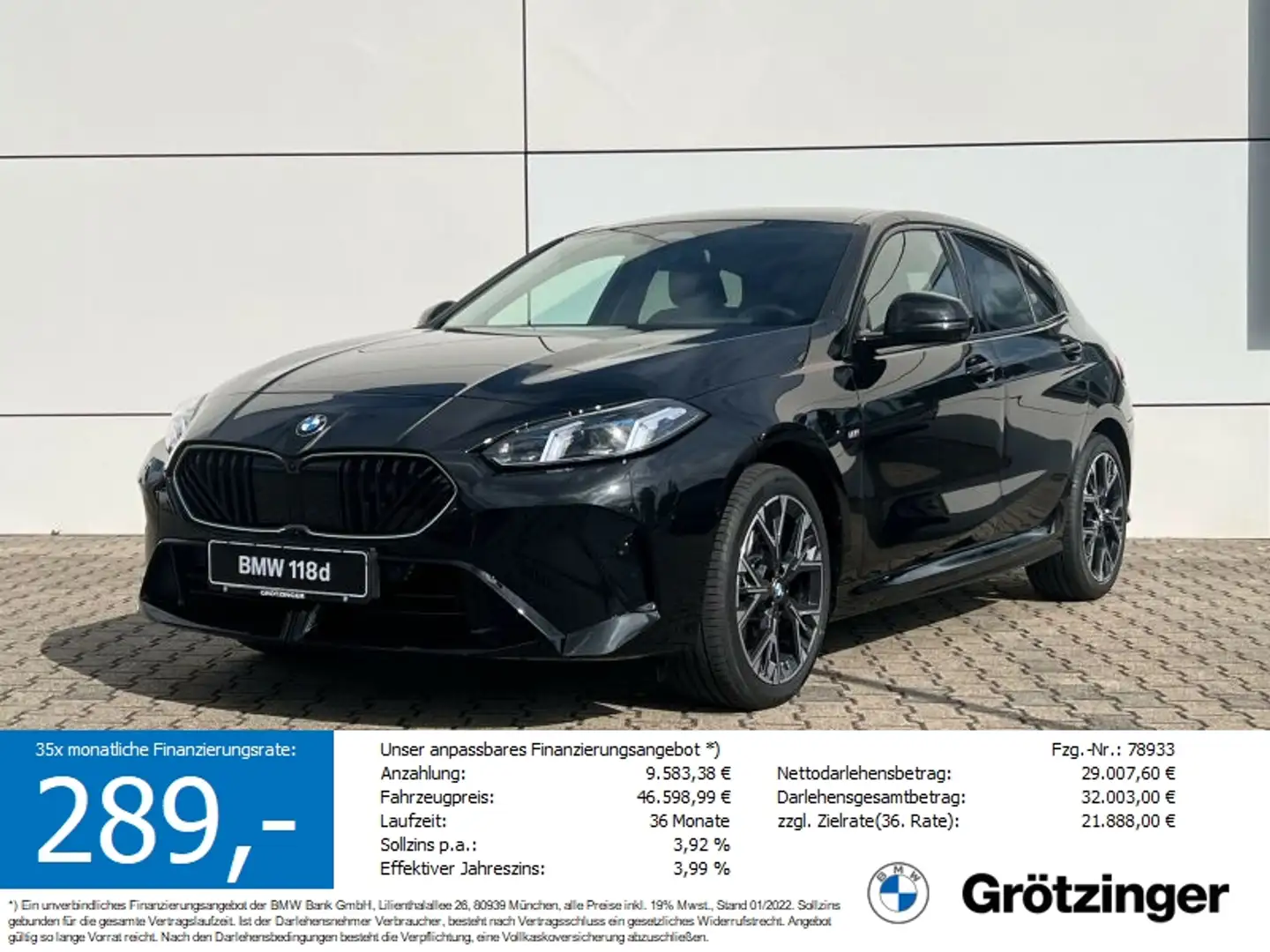 BMW 118 d Schwarz - 1