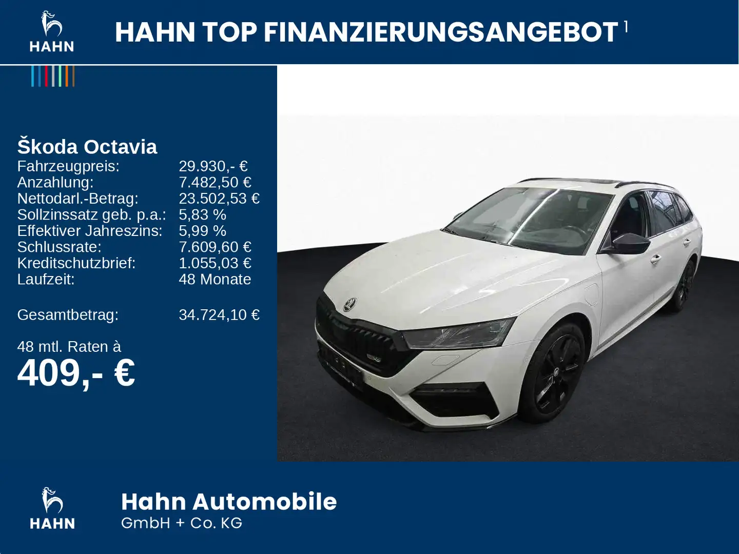 Skoda Octavia Combi 1.4TSI iV DSG RS HuD Matrix Pano Weiß - 2