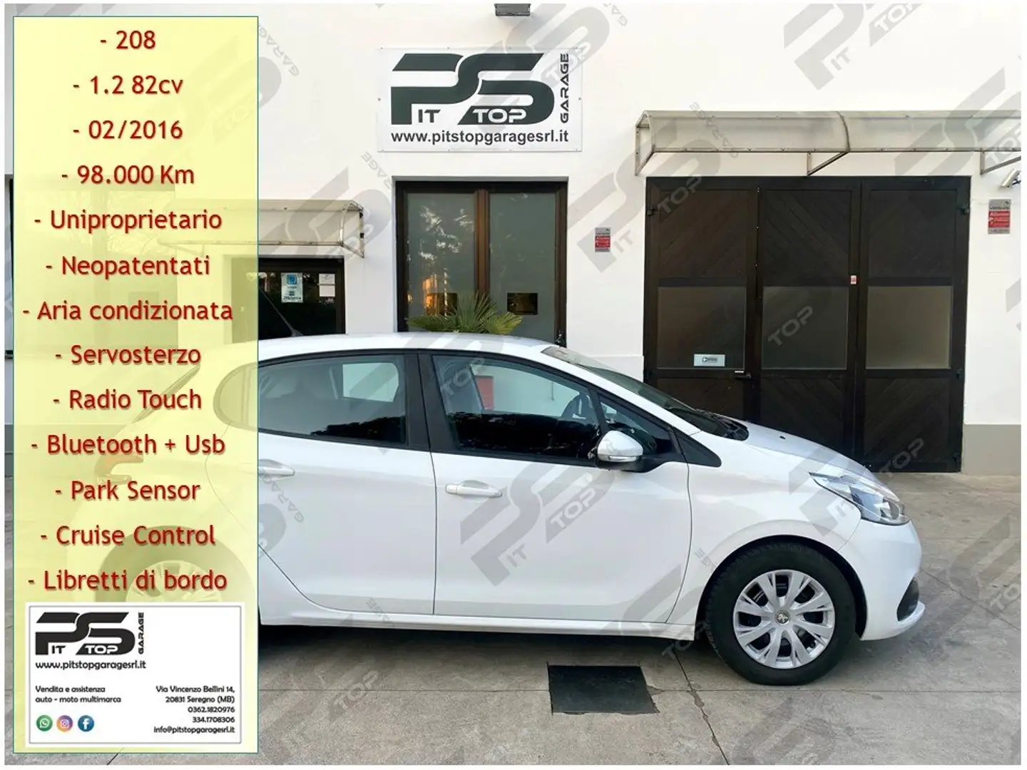 Peugeot 208 208 5p 1.2 82cv Active - Uniproprietario Blanc - 1