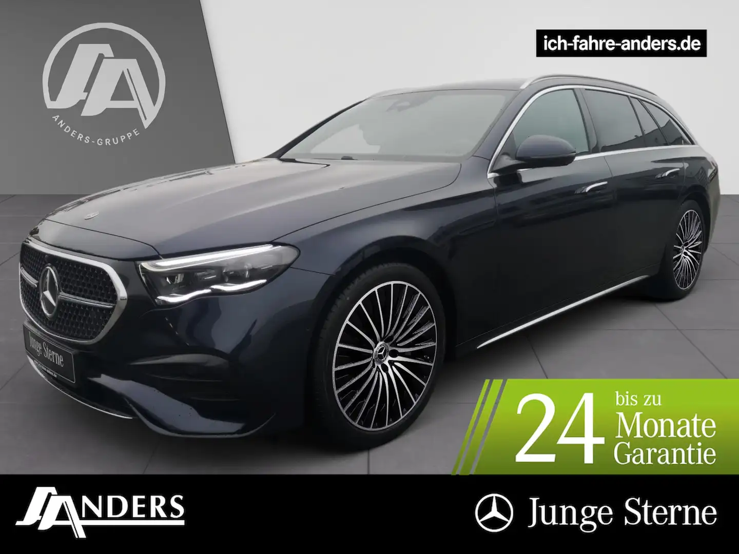 Mercedes-Benz E 220 d T AMG+MBUX+Burm4D+Pano+AHK+AIR+Distr+360 Blauw - 1
