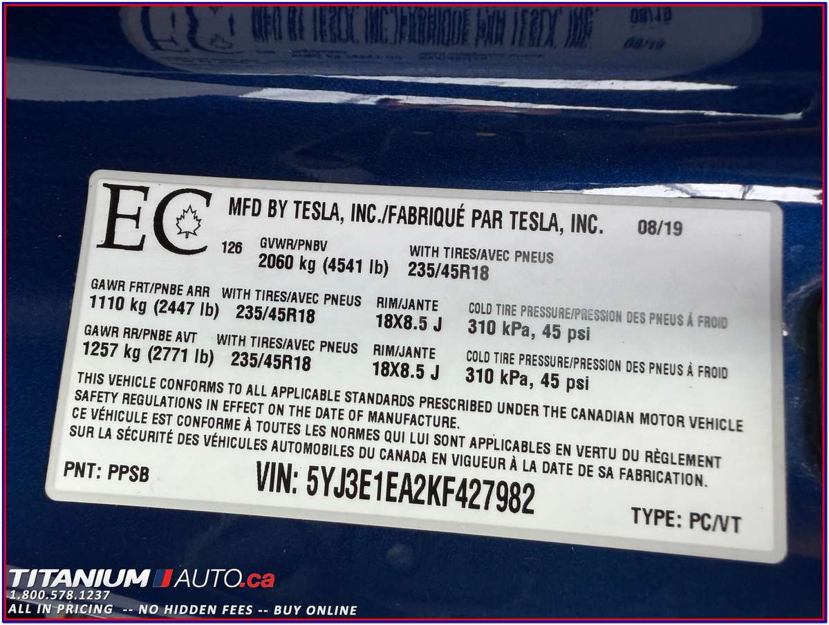 2019 Tesla Model 3 Standard Range Plus-386KM Range-81% Battery Life thumb 43
