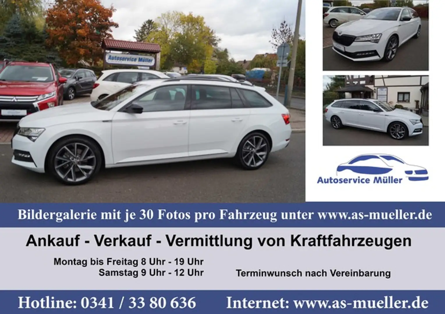 Skoda Superb Combi Sportline LED-Abstand-Navi-CarPlay Blanc - 1