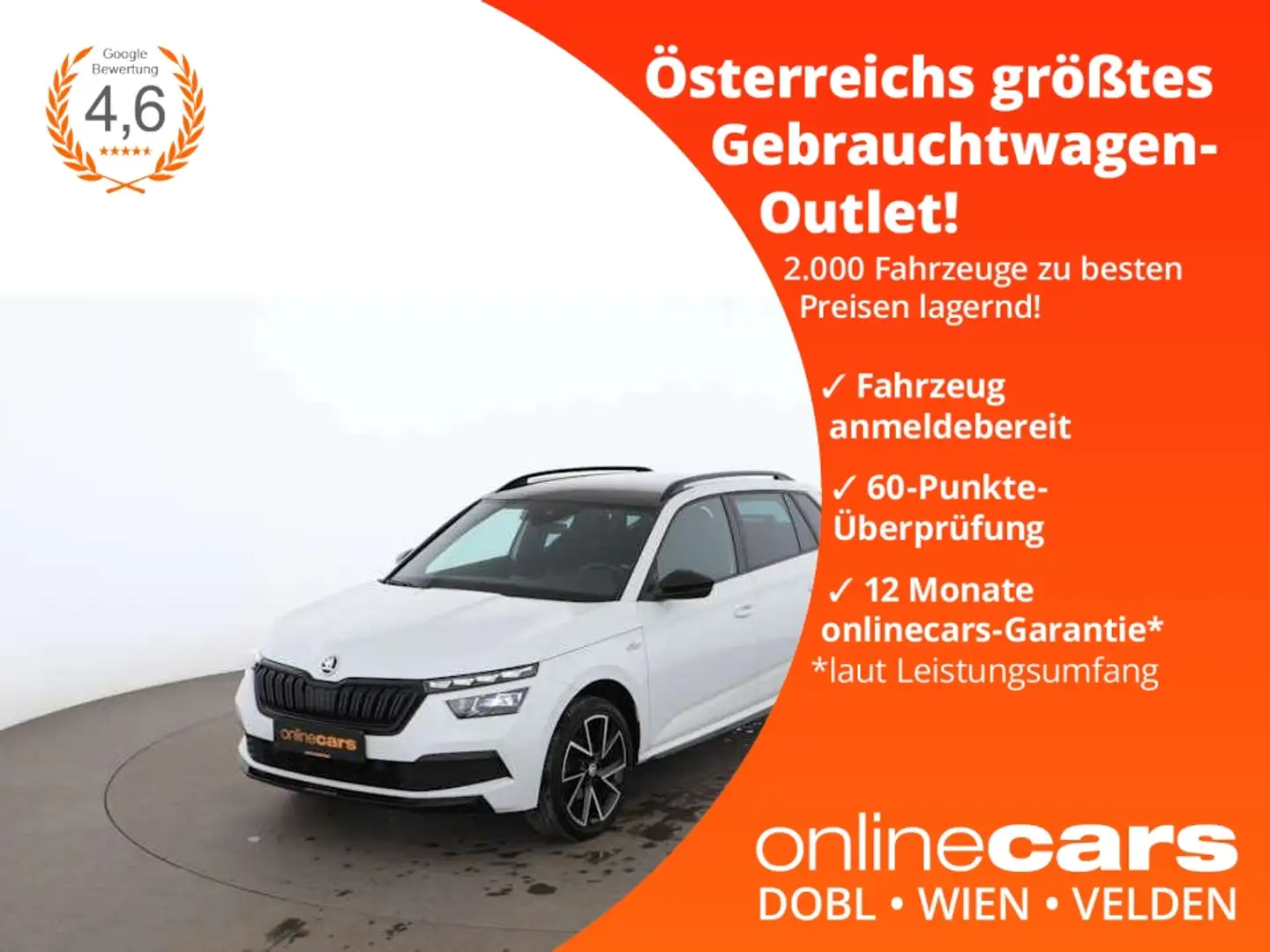 Skoda Kamiq 1.5 TSI Monte Carlo Aut LED AHK SKY NAVI Weiß - 1