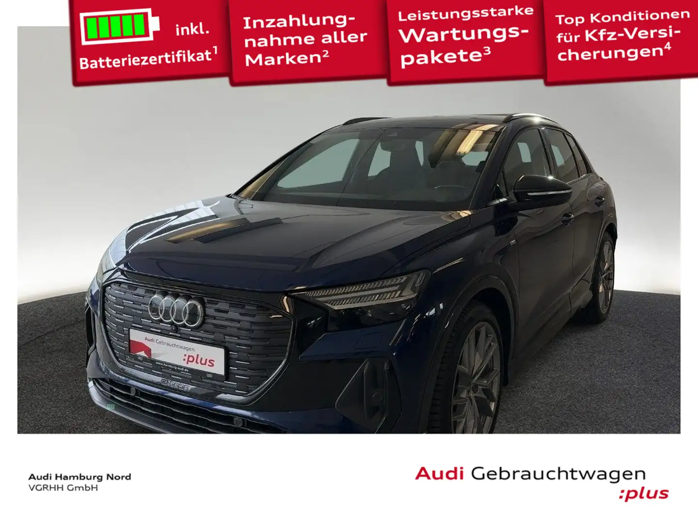 Audi Q4 e-tron 40 e-tron S line Matrix ACC CarPlay Wärmep. Blau - 1
