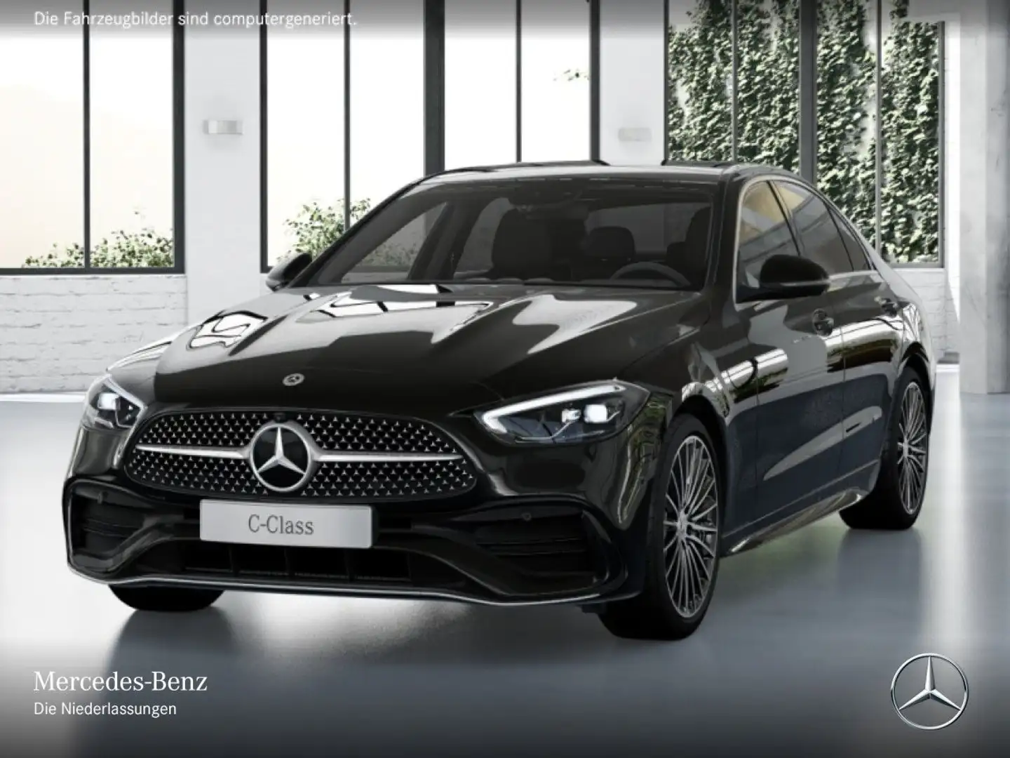 Mercedes-Benz C 220 d AMG+PANO+360+AHK+LED+TOTW+KEYLESS+9G Schwarz - 2