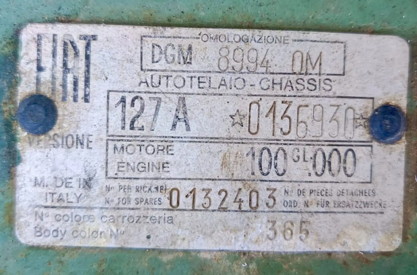 Fiat 127 FIAT 127 - 1971 RARISSIMO VERDE PALUDE 365 - 2