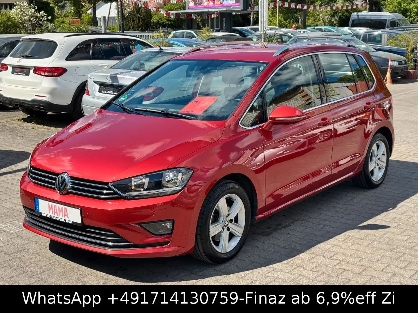 Volkswagen Golf Sportsvan HIGHLINE-KLIMA-APPLE CARPLAY-KAME Rot - 1