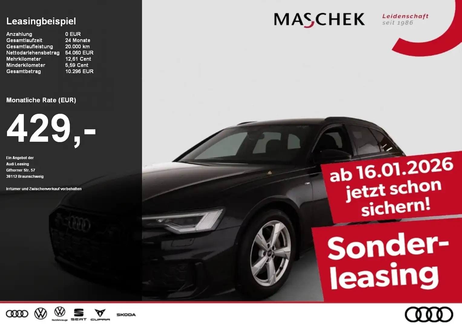 Audi A6 Avant S line 50 TDI AHK Black Memory Matrix 360° A Schwarz - 1
