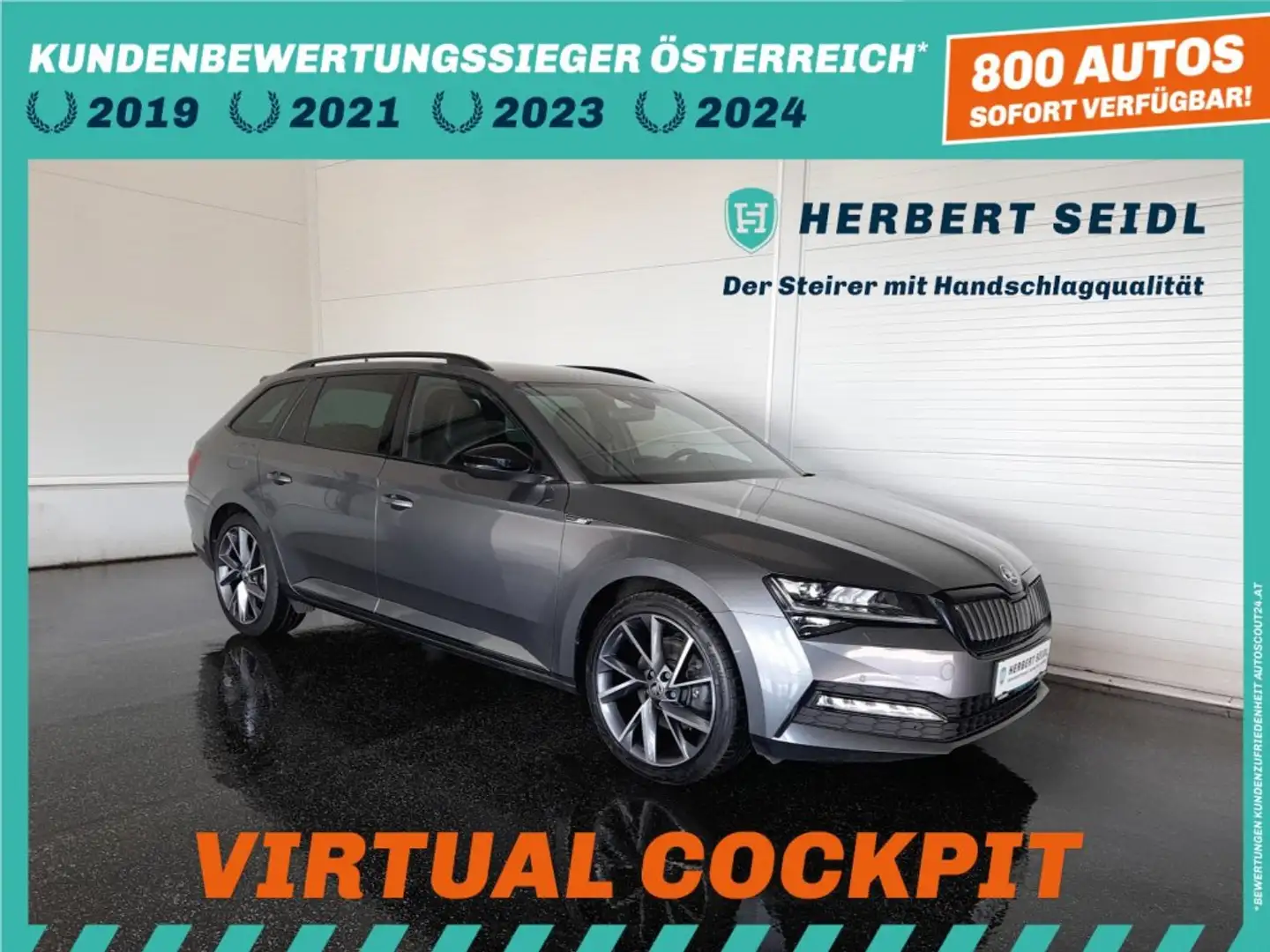 Skoda Superb Kombi SPORTLINE 156/218 PHEV DSG *MATRIX-LED / DCC / 19 ZOLL / VIRTUELL / NAVI / ACC / E-KLAPPE / KEYLESS* Grau - 1