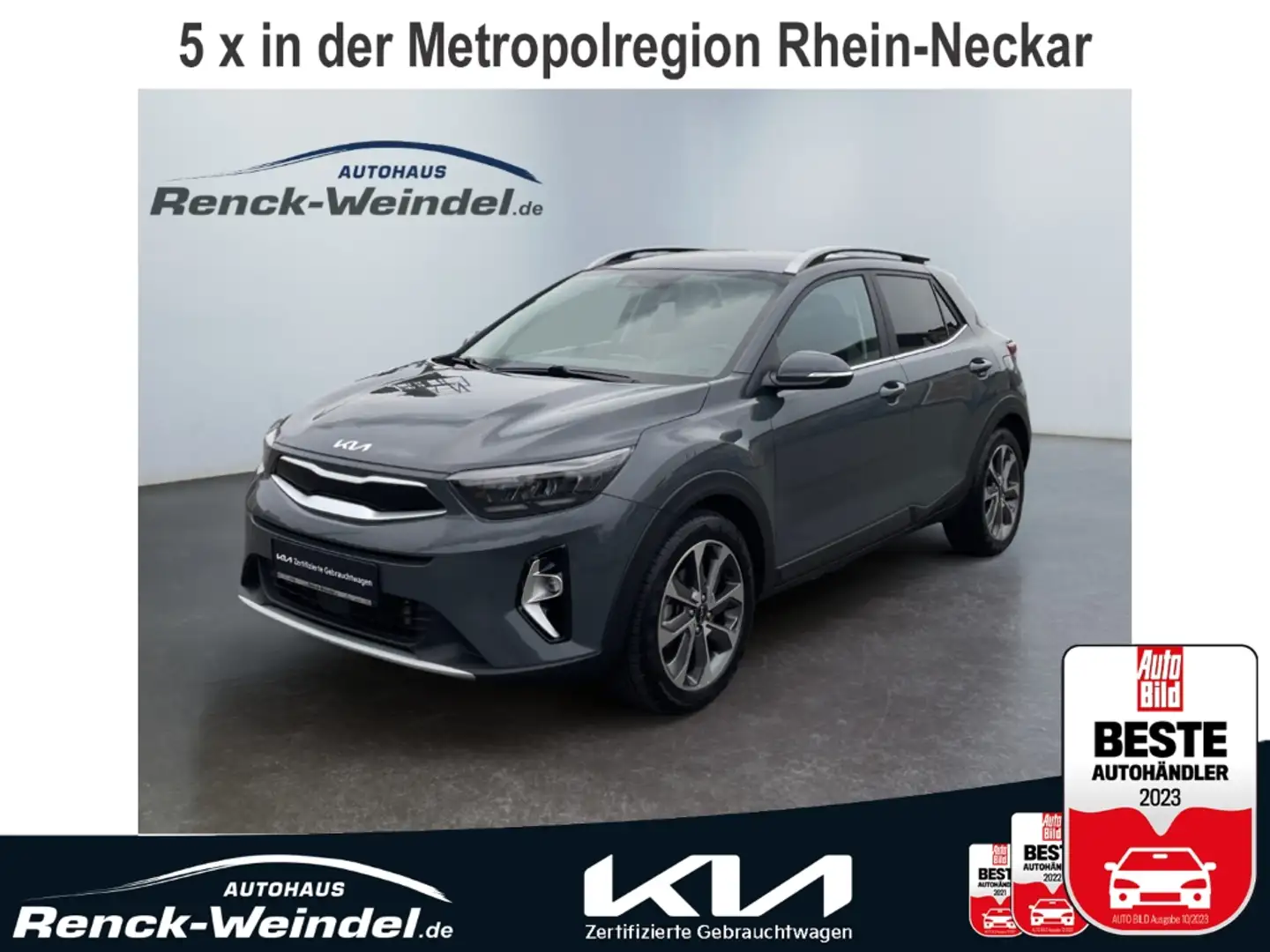 Kia Stonic Spirit 1.0 T-GDI Navi Rückfahrkam. Klimaautom SHZ Grau - 1