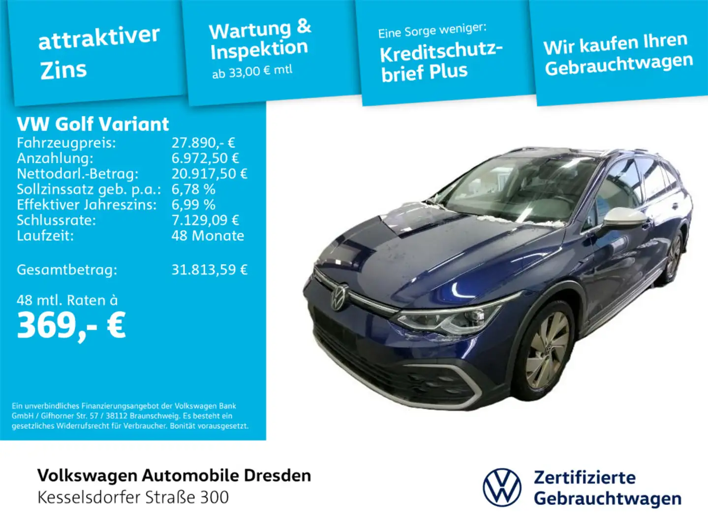 Volkswagen Golf Variant Golf VIII Variant Alltrack 2.0 TDI DSG 4M AHZV A Blau - 1