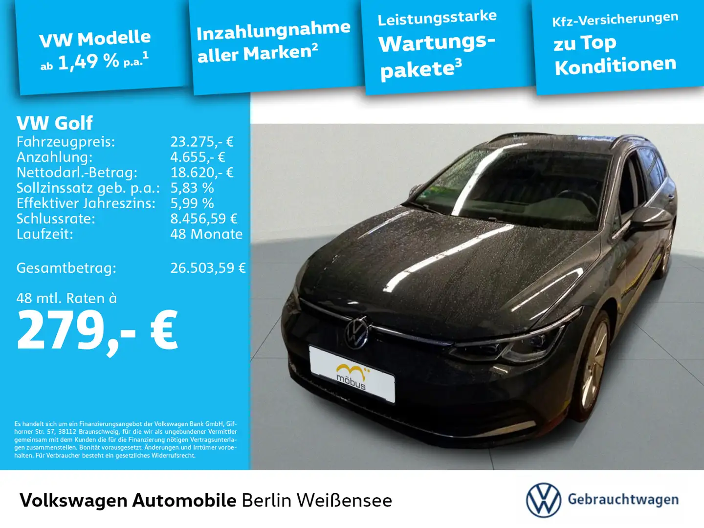 Volkswagen Golf VIII 1.5 eTSI Style*DSG*PDC*MASSAGE*RFK*AHK Grau - 1