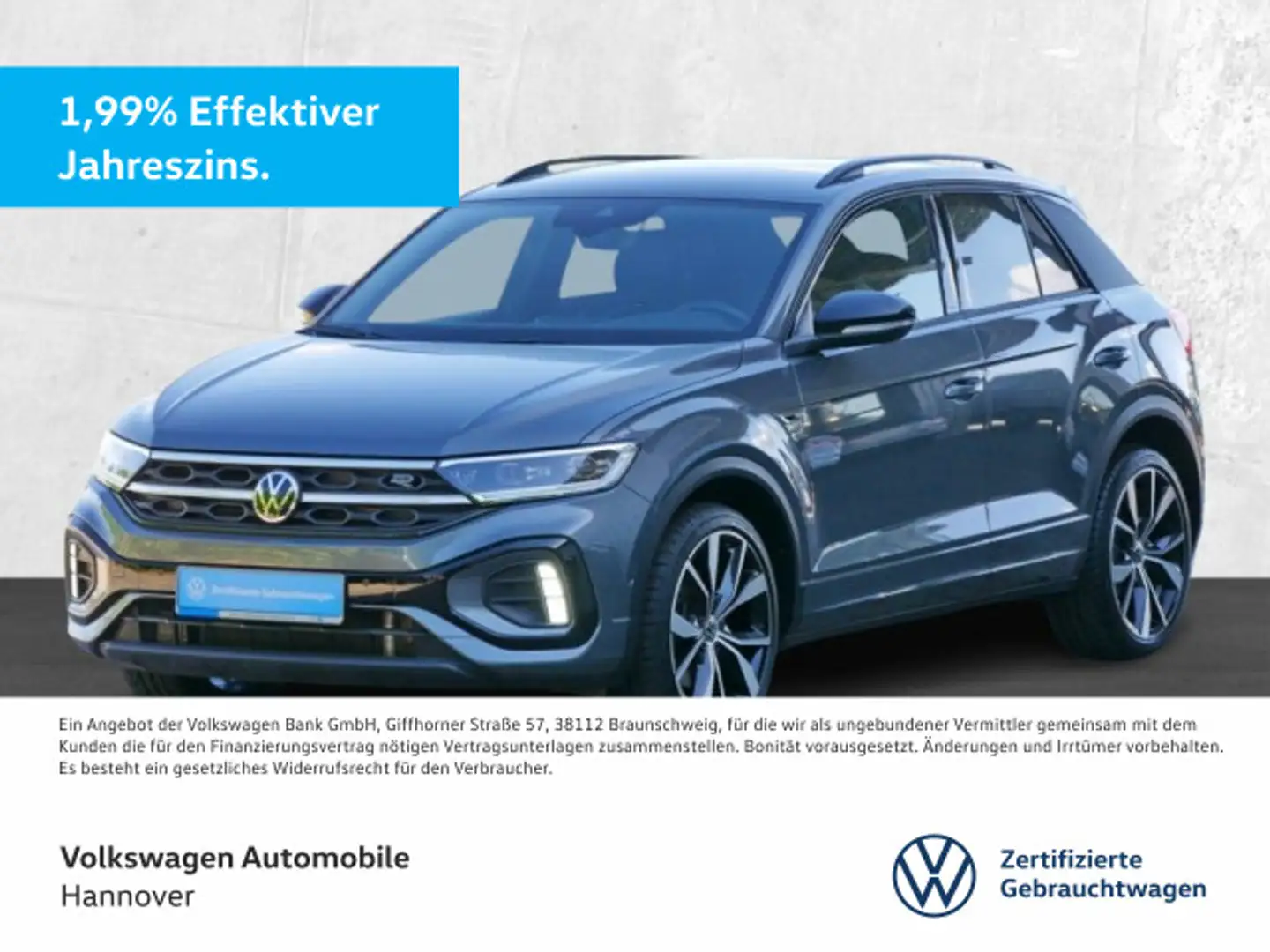 Volkswagen T-Roc 1.5 TSI DSG R-Line Navi AHK LED DigCockpit Grau - 1