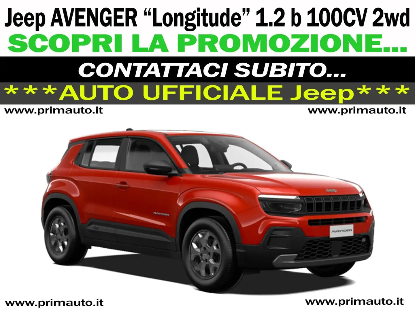Jeep Avenger 1.2 turbo 100cv 2wd "Longitude" - OFFERTA !!! Rosso - 1
