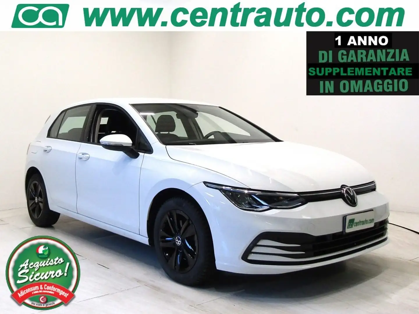 Volkswagen Golf 1.0 eTSI DSG Life 5P MHEV * OK NEOPATENTATI * Blanc - 1