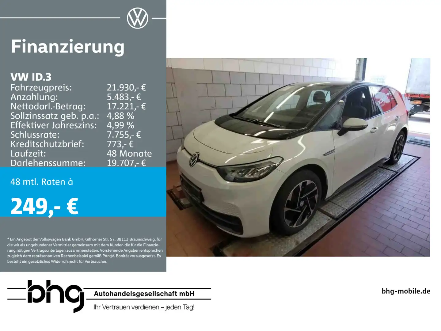 Volkswagen ID.3 Pro Komfort AHK ACC-Front-Lane-Assist Netzl Weiß - 1