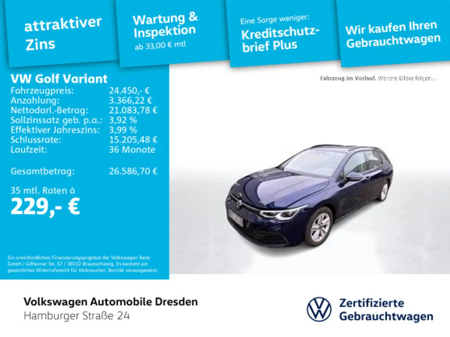 Volkswagen Golf Variant Golf VIII Variant Life Blau - 1