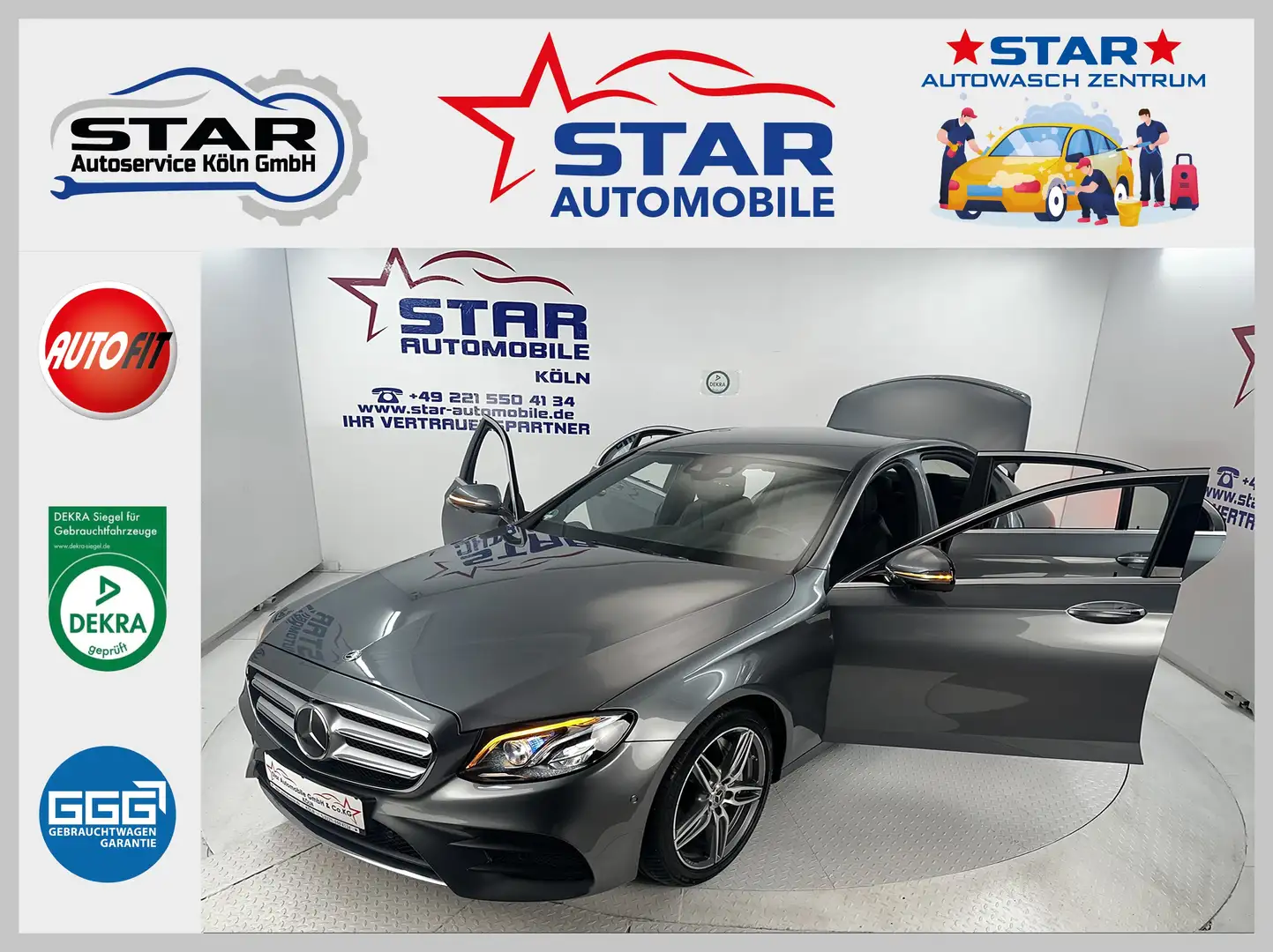 Mercedes-Benz E 400 E 400d 4Matic AMG*2,9CDI-250KW*H-Up*NAVI*TEMP*EU 6 Grau - 1