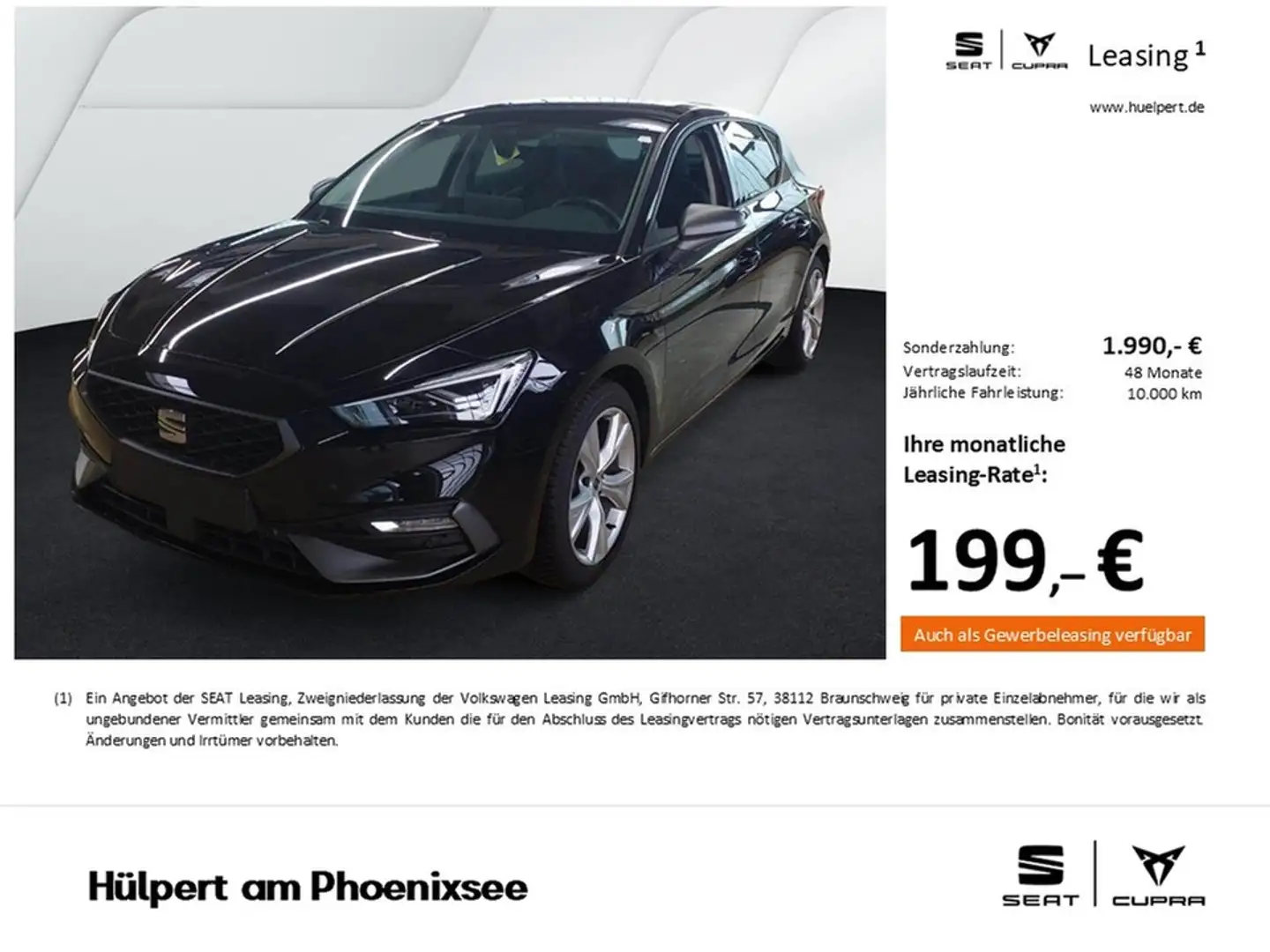 SEAT Leon 1.5 eTSI FR CAM ACC NAVI MATRIXLED LM17 Noir - 1