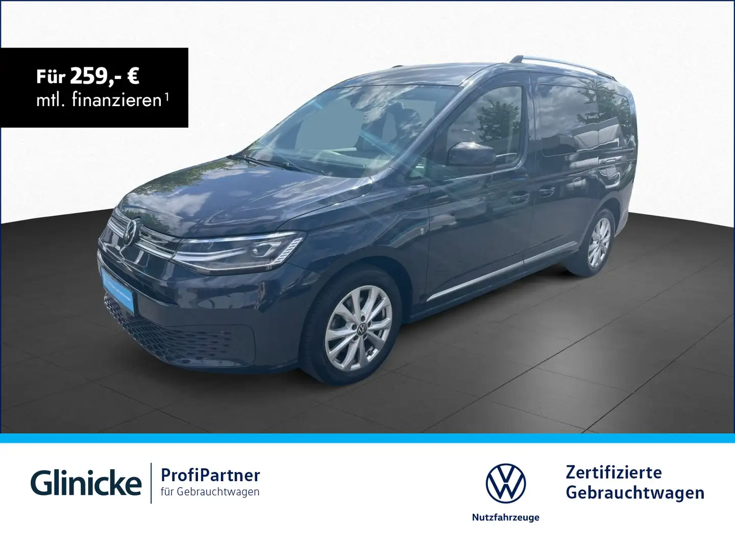 Volkswagen Caddy Style 2.0 TDI LR DSG ACC LED AHK Kame Blau - 1