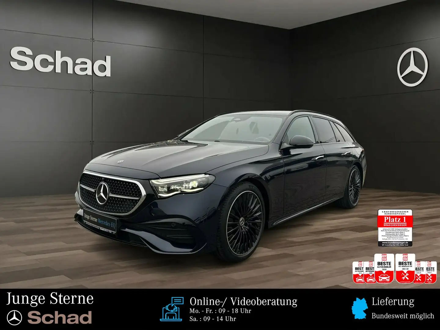 Mercedes-Benz E 300 E 300de T AMG+DIGI LED+BURM+AHK+DISTR+360+MEMORY Blau - 1