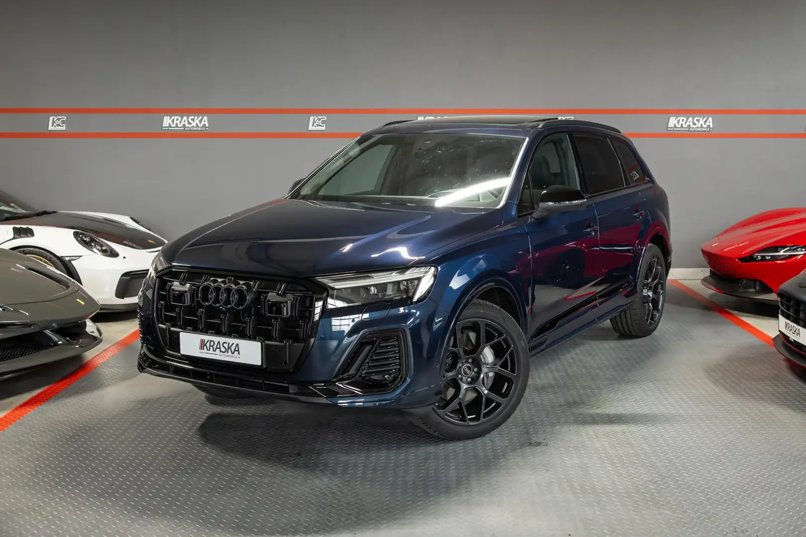Audi Q7 50 TDI quattro S-Line Matrix SHZ AHK HUD PANO Синій - 2