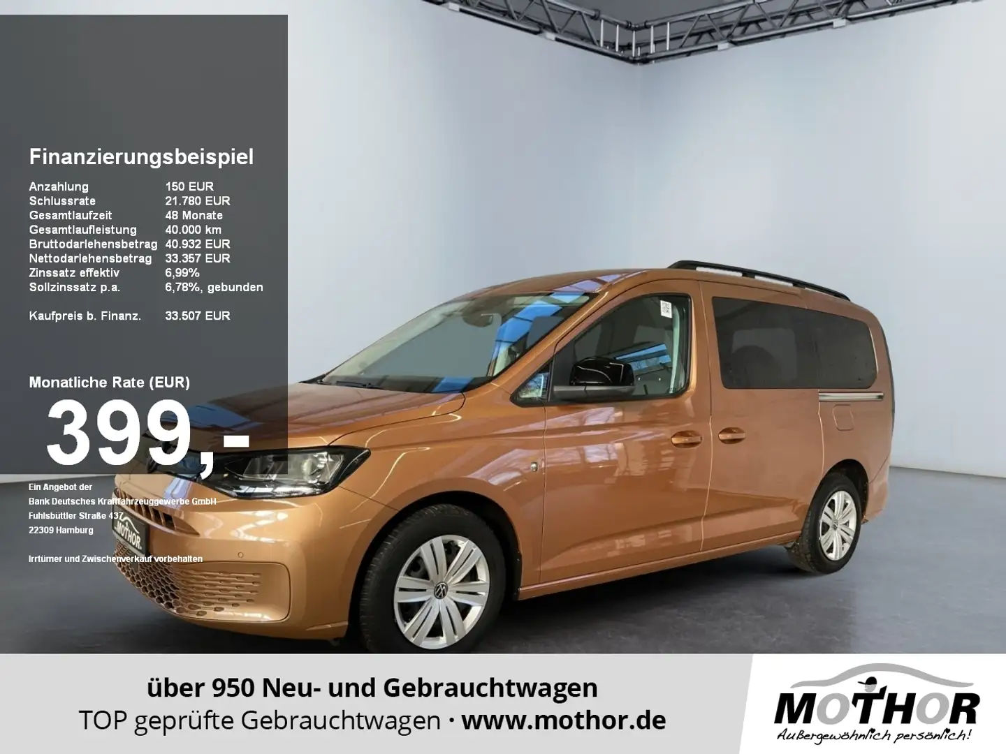 Volkswagen Caddy Basis Maxi 1.5 TSI DSG AHK AUT PDC SHZ Gold - 1