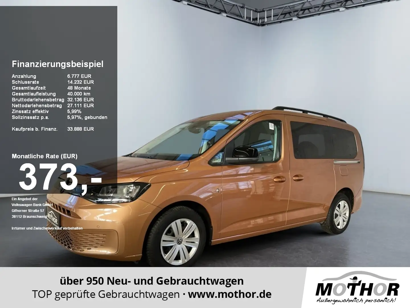 Volkswagen Caddy Basis Maxi 1.5 TSI DSG AHK AUT PDC SHZ Gold - 1