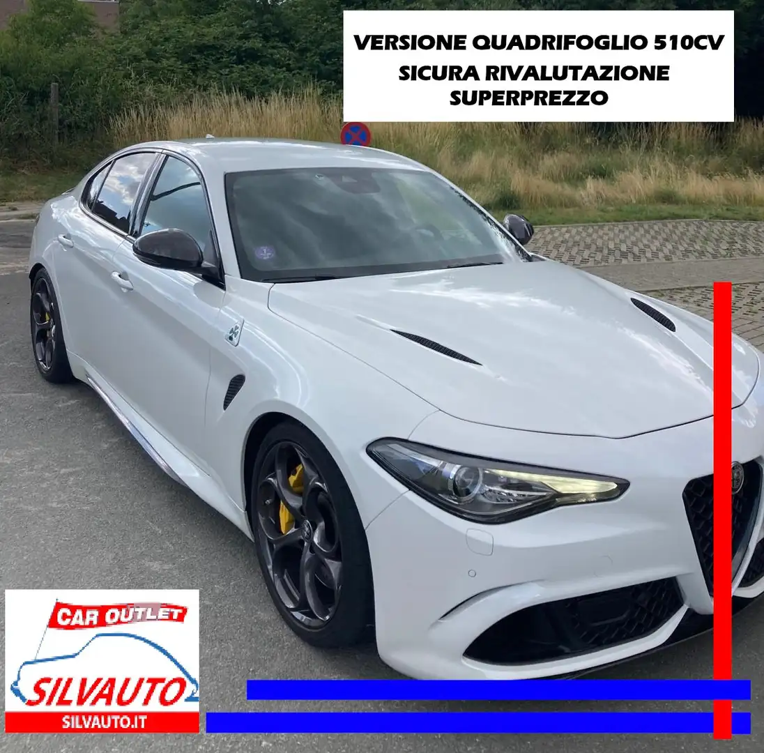 Alfa Romeo Giulia QUADRIFOGLIO 2.9T V6 510 CV AT8 -SUPERPREZZO(2021) Wit - 1