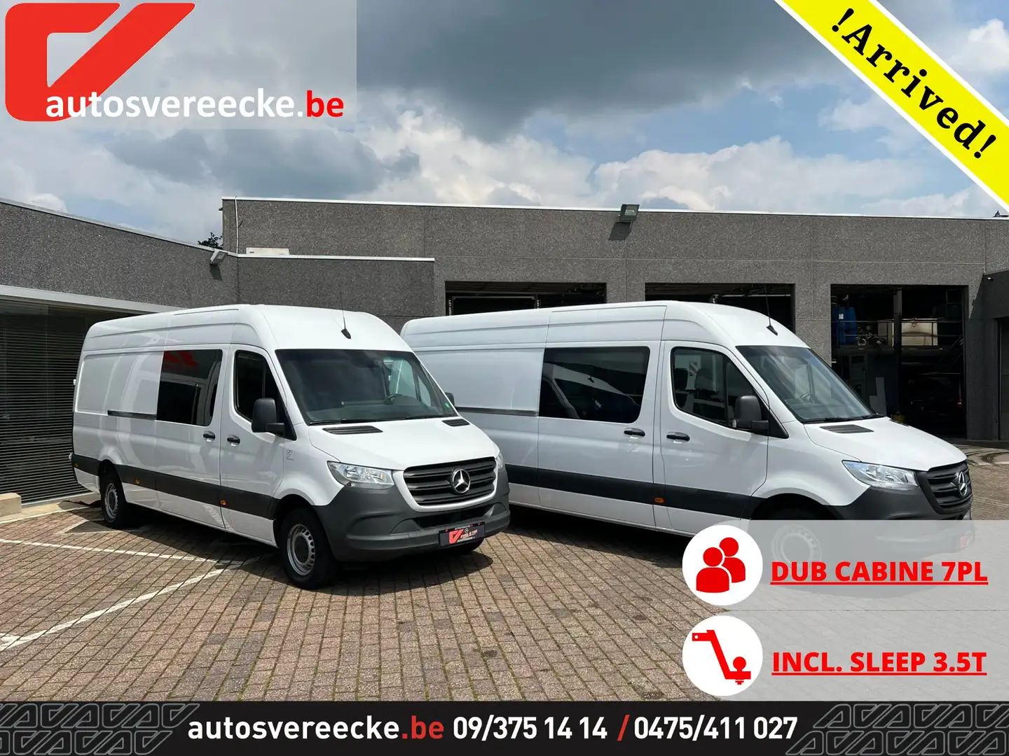 Mercedes-Benz Sprinter 317 L3H2 (44.200ex) 3.5T SLEEP | DUB CAB 7PL Blanco - 1