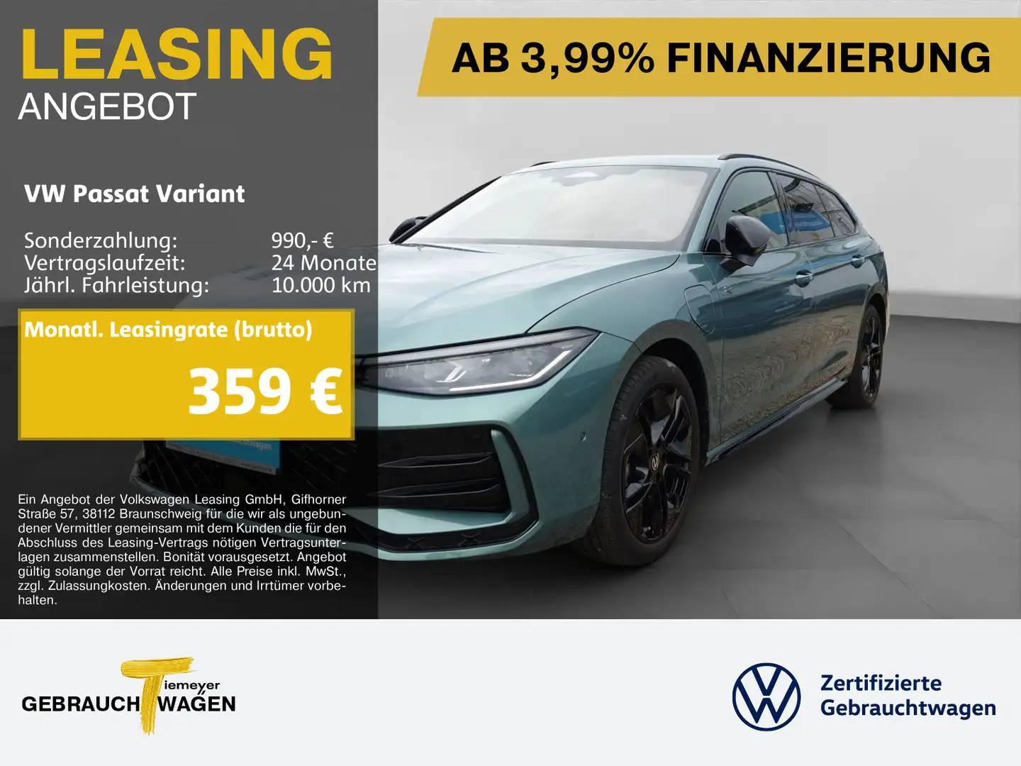 Volkswagen Passat Variant 1.5 TSI eHybrid R-LINE BLACK STYL Grün - 1