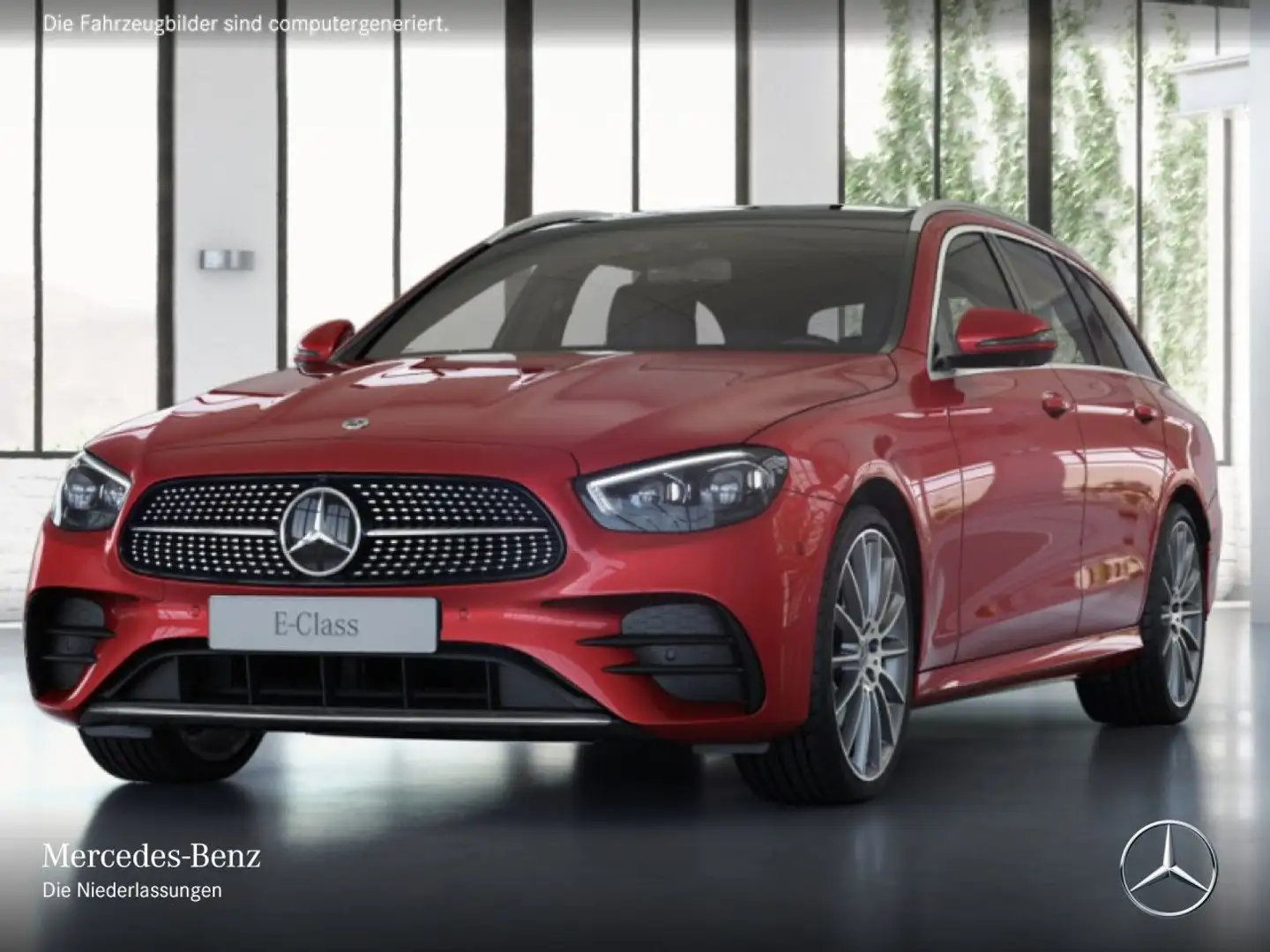 Mercedes-Benz E 400 d T 4M AMG+PANO+360+AHK+MULTIBEAM+FAHRASS+9G Rot - 2