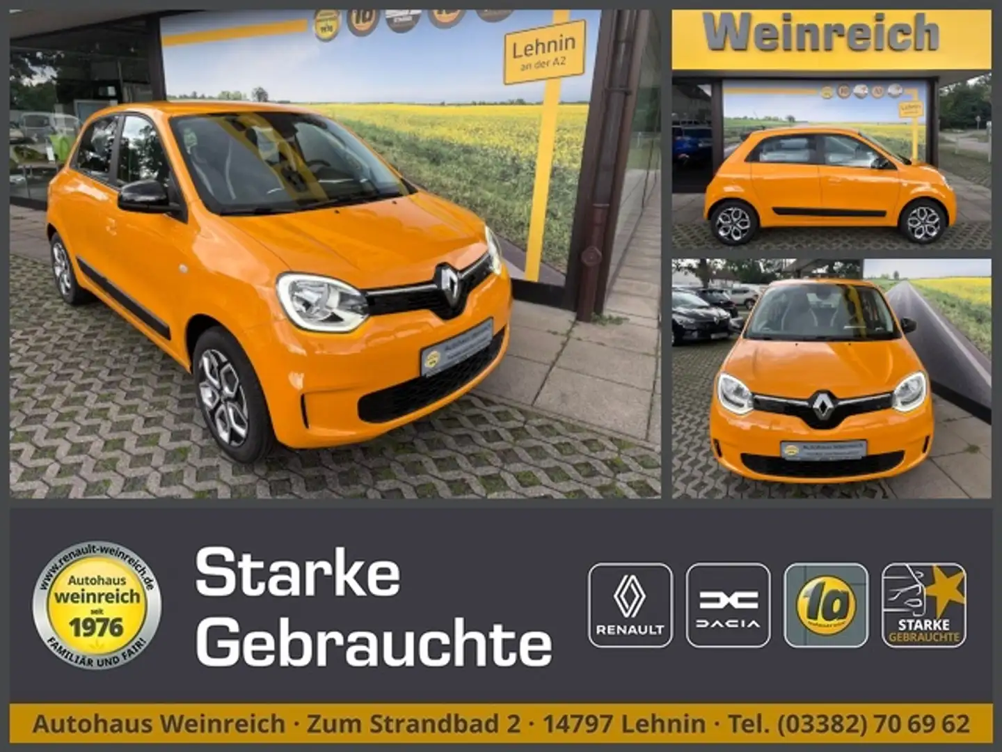 Renault Twingo mit Klima, Bluetooth & CarPlay Klima Fenster el. Geel - 1