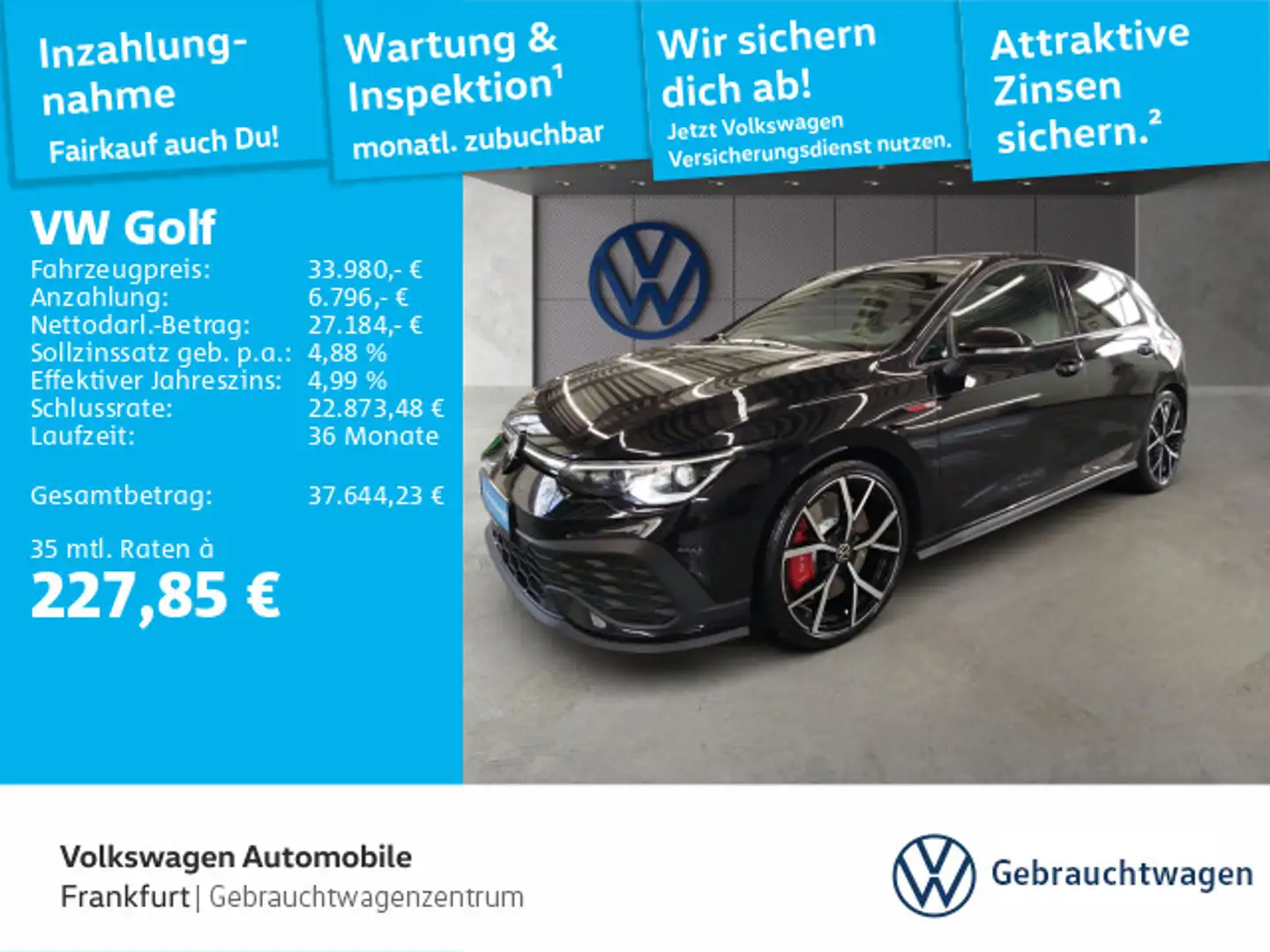 Volkswagen Golf GTI Golf VIII 2.0 TSI GTI Clubsport Navi IQ.Light DA Schwarz - 1