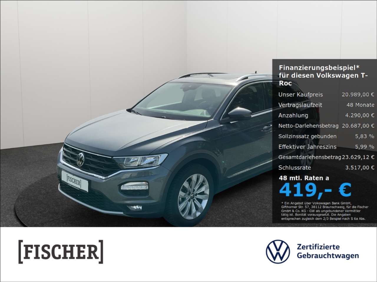 Volkswagen T-Roc 2020 — 1.5TSI DSG Navi SHZ Pano Rear View ACC PDC Sport