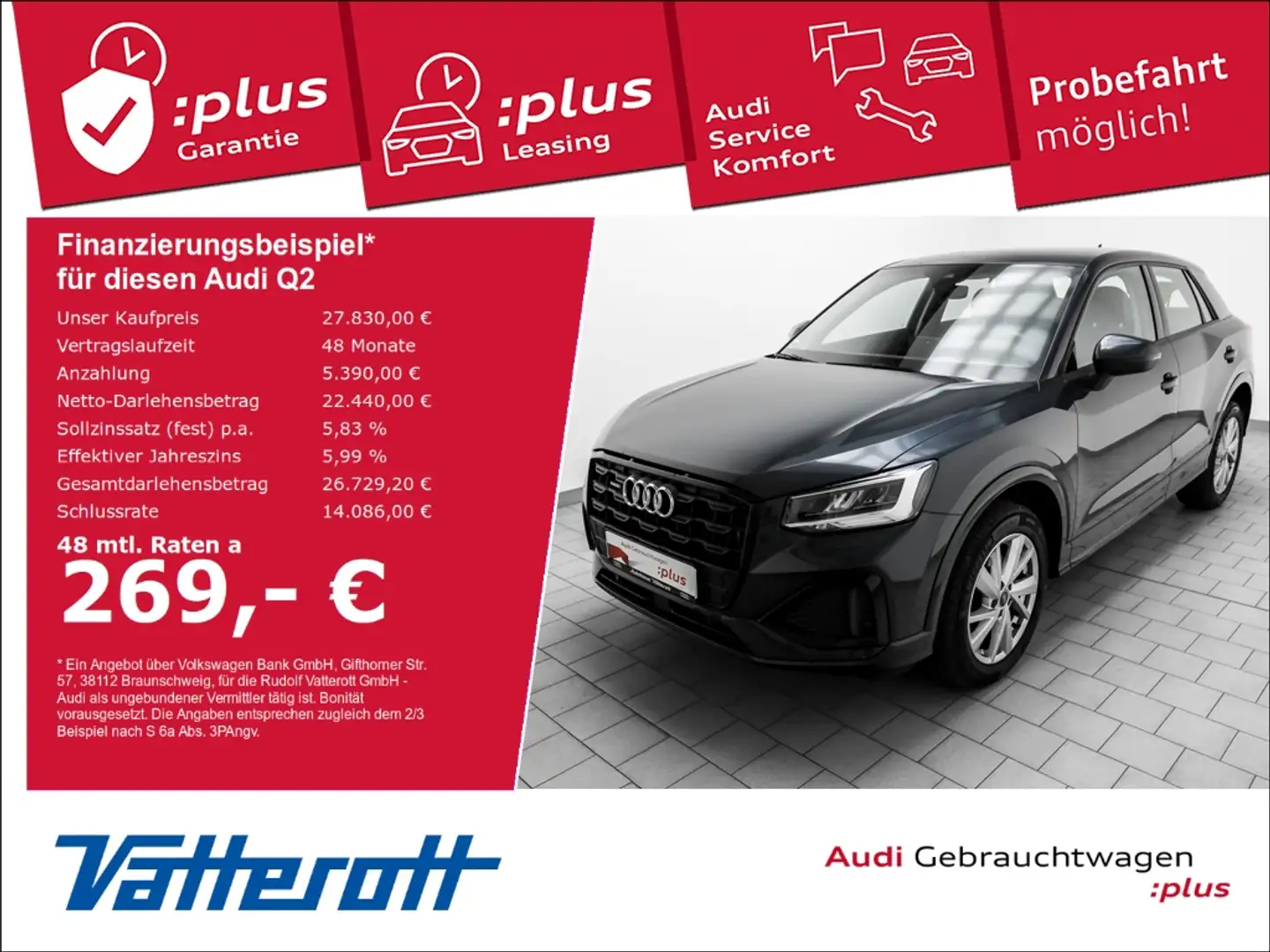 Audi Q2 35 TDI quattro advanced ACC LED Navi Grau - 1