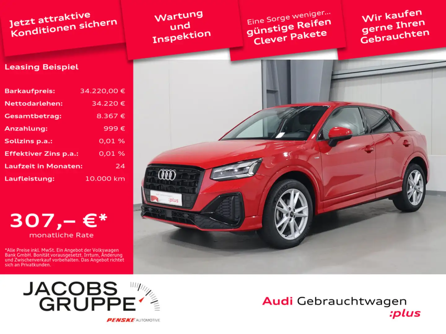 Audi Q2 35 TFSI S line*VC*Matrix*AHK * Rot - 1