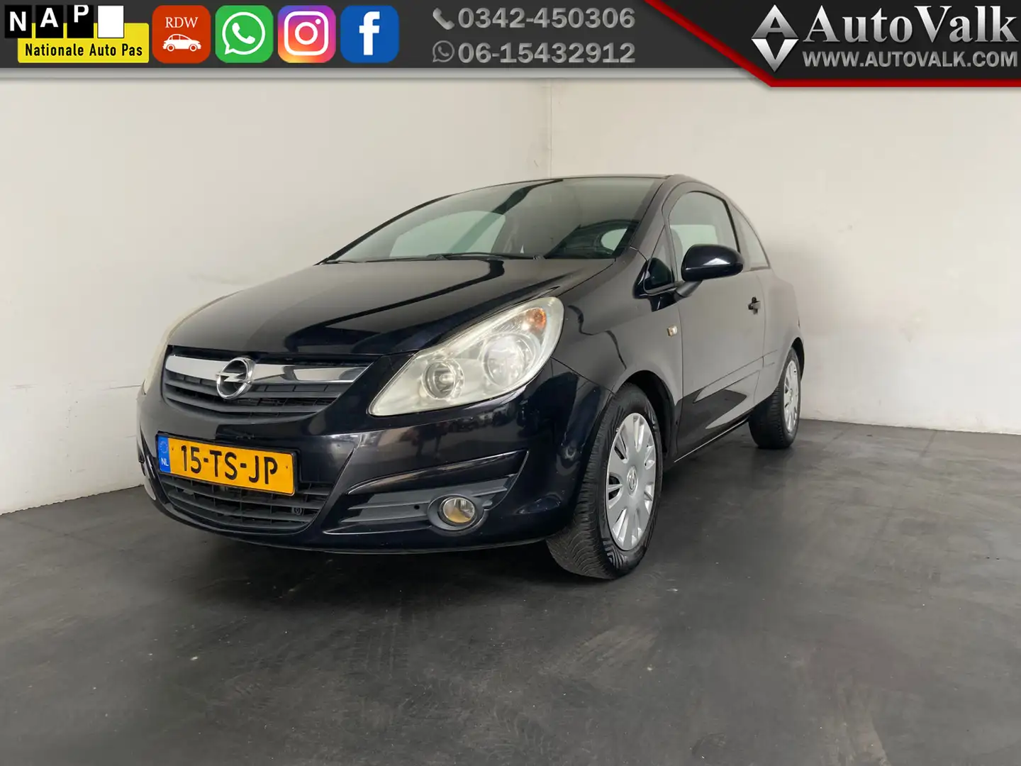 Opel Corsa 1.4-16V Enjoy. Airco Elek Pakket! Czarny - 1