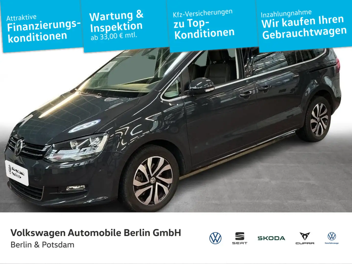 Volkswagen Sharan 1.4 TSI Active 7-Sitzer AHK Navi SHZG PDC Grau - 1
