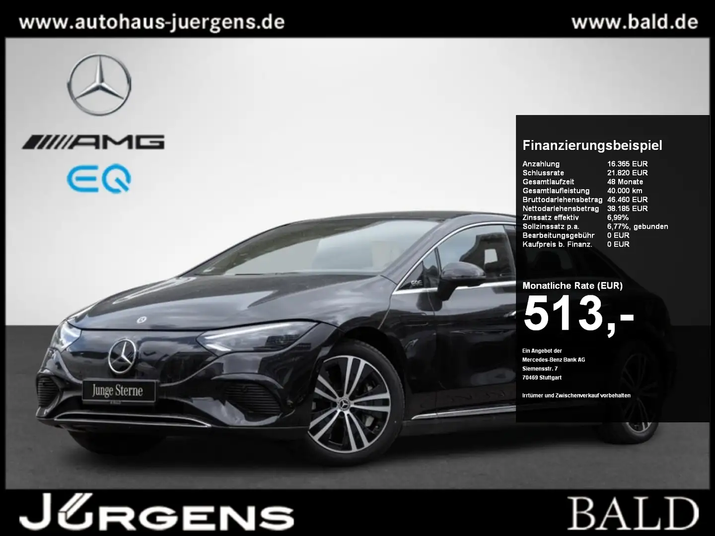 Mercedes-Benz EQE 300 Wide/Digital/AHK/HUD/Memo/Totw/Distr/19" Schwarz - 1