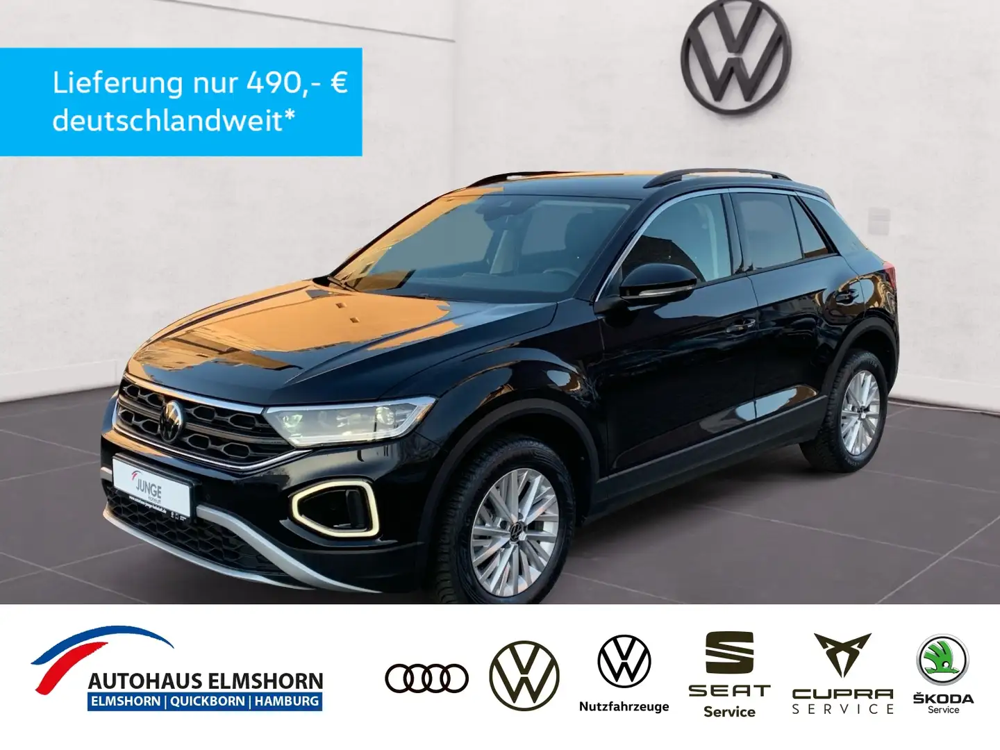 Volkswagen T-Roc Life 1.0 TSI 2,49% NAV LED PDC SHZ Schwarz - 1