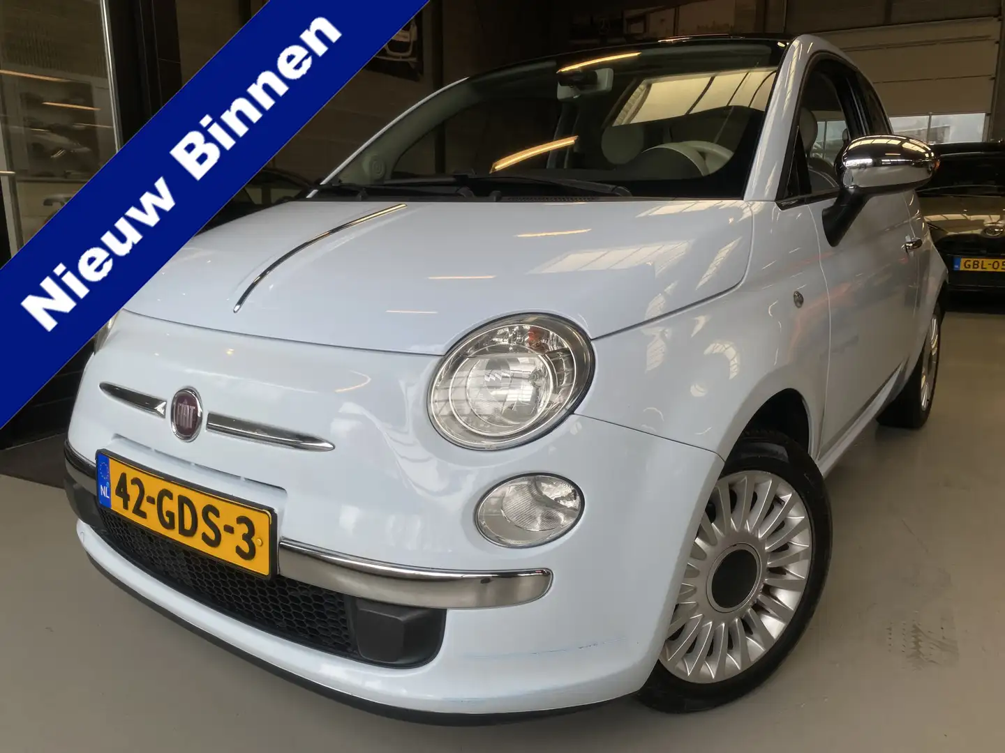 Fiat 500 1.2 Lounge Pano, Lichtmetalen velgen Blauw - 1
