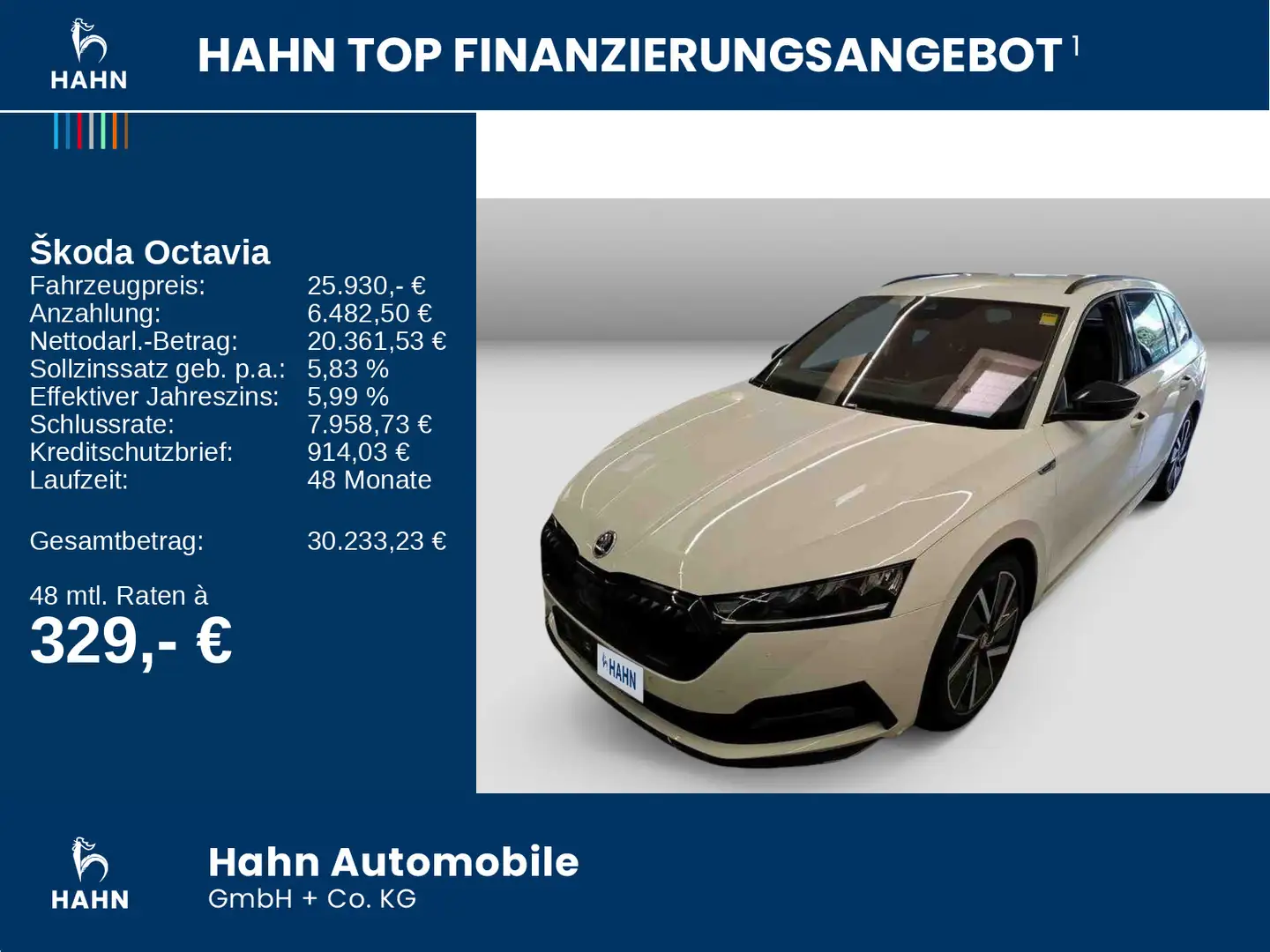 Skoda Octavia Combi 2.0TDI DSG Sportline HuD LED Navi Weiß - 2