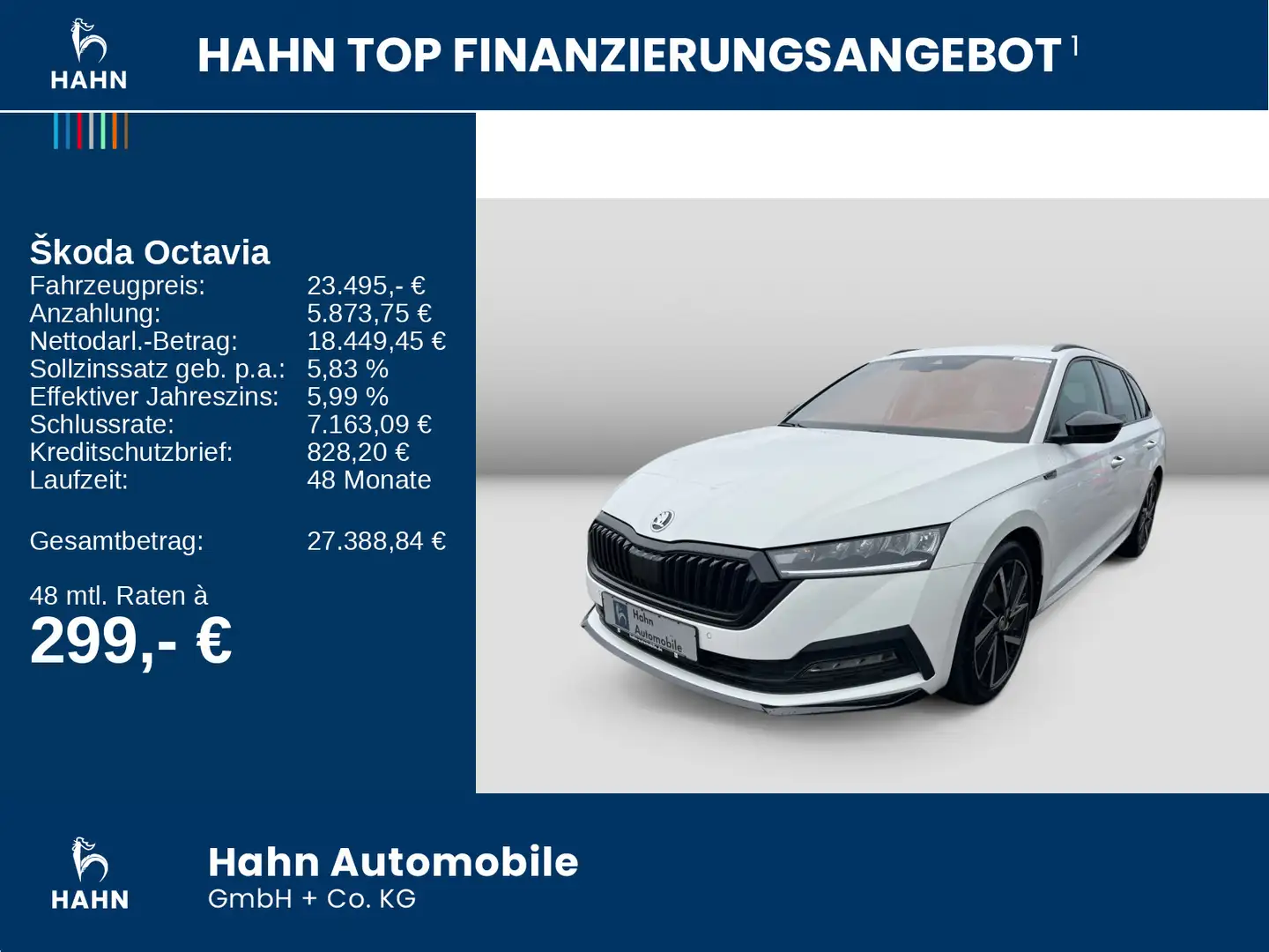 Skoda Octavia Combi 2.0TDI DSG Sportline HuD LED Navi Weiß - 2