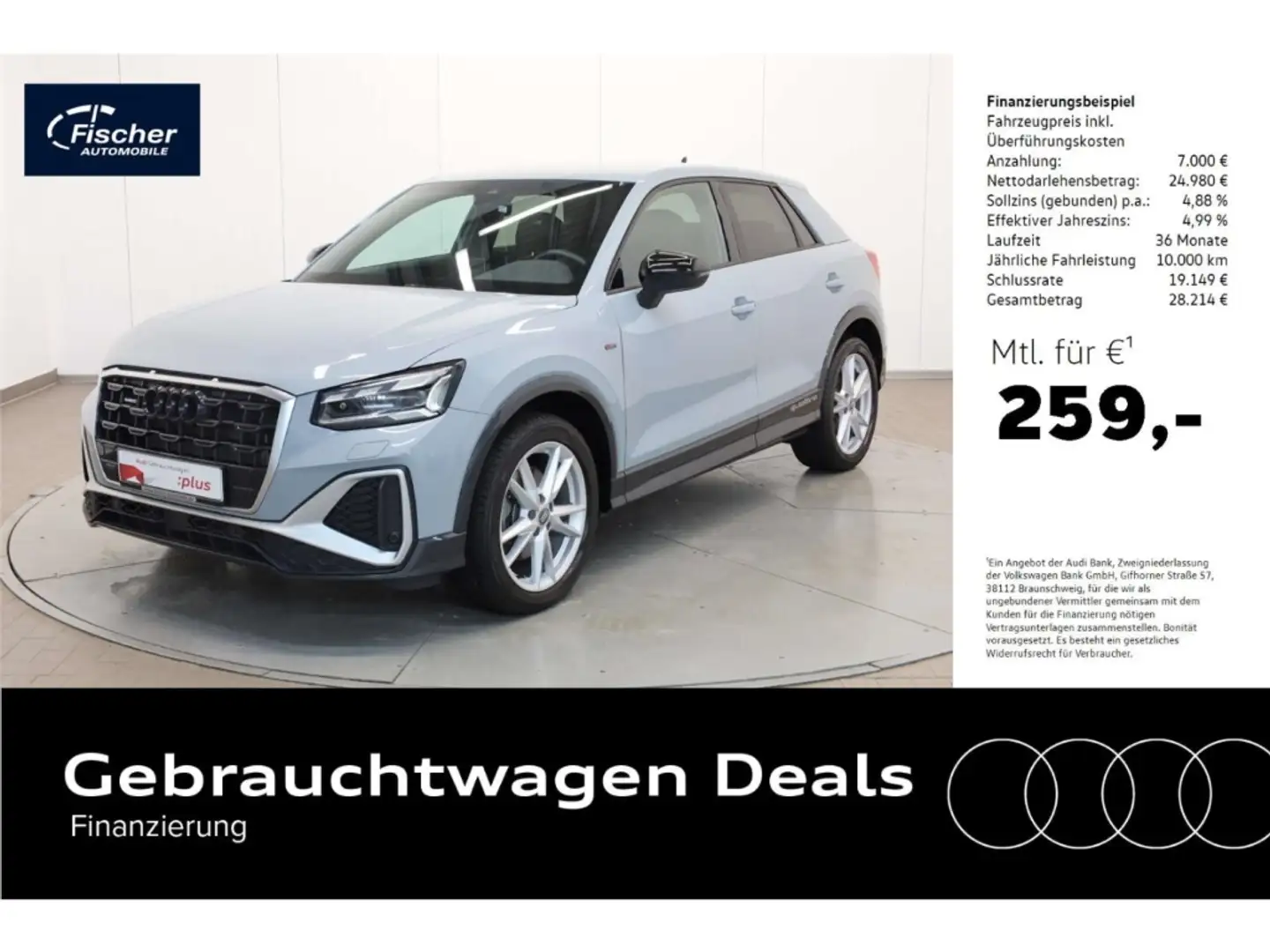 Audi Q2 40 TFSI quattro S line NAV/Virt/Matrix/RFK Silber - 1