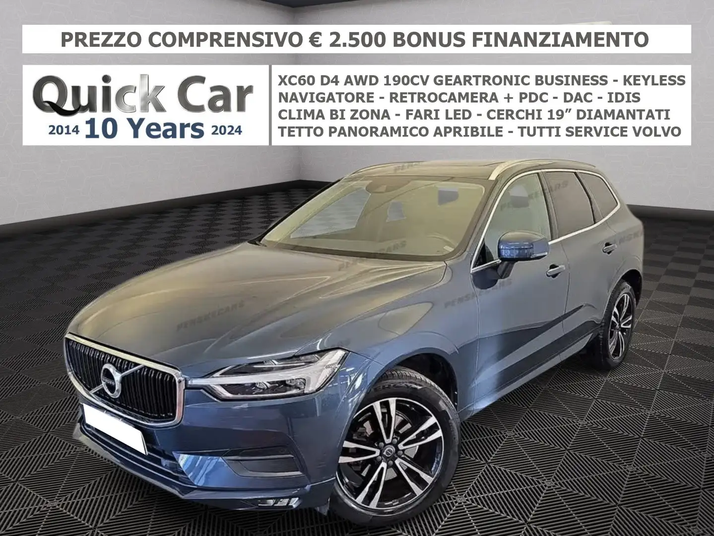 Volvo XC60 2.0 d4 BUS. AWD,NAVI,CAMERA,TETTO, SERVICE VOLVO ! Blu/Azzurro - 1