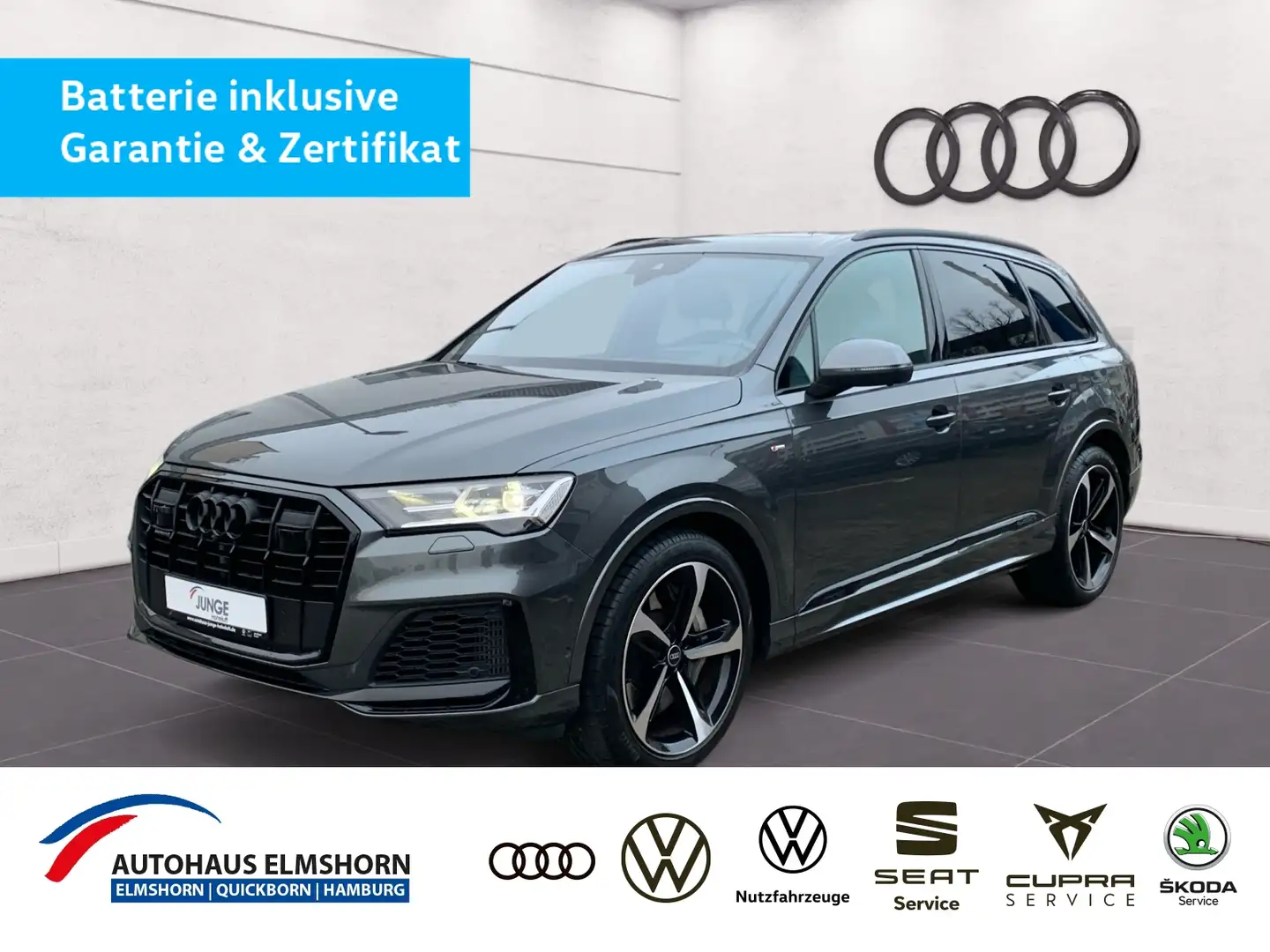 Audi Q7 S line 55 TFSIe quattro tiptr. PANO AHK B&O KAM H Grau - 1