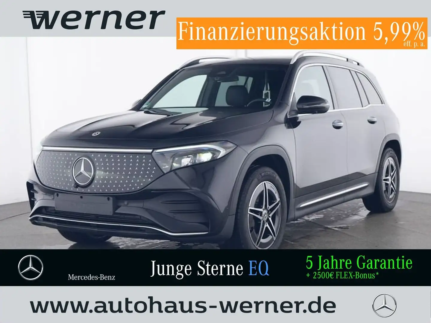 Mercedes-Benz EQB 300 4M AMG-PREM PANO AHK DISTRON 360° MEMORY Zwart - 1