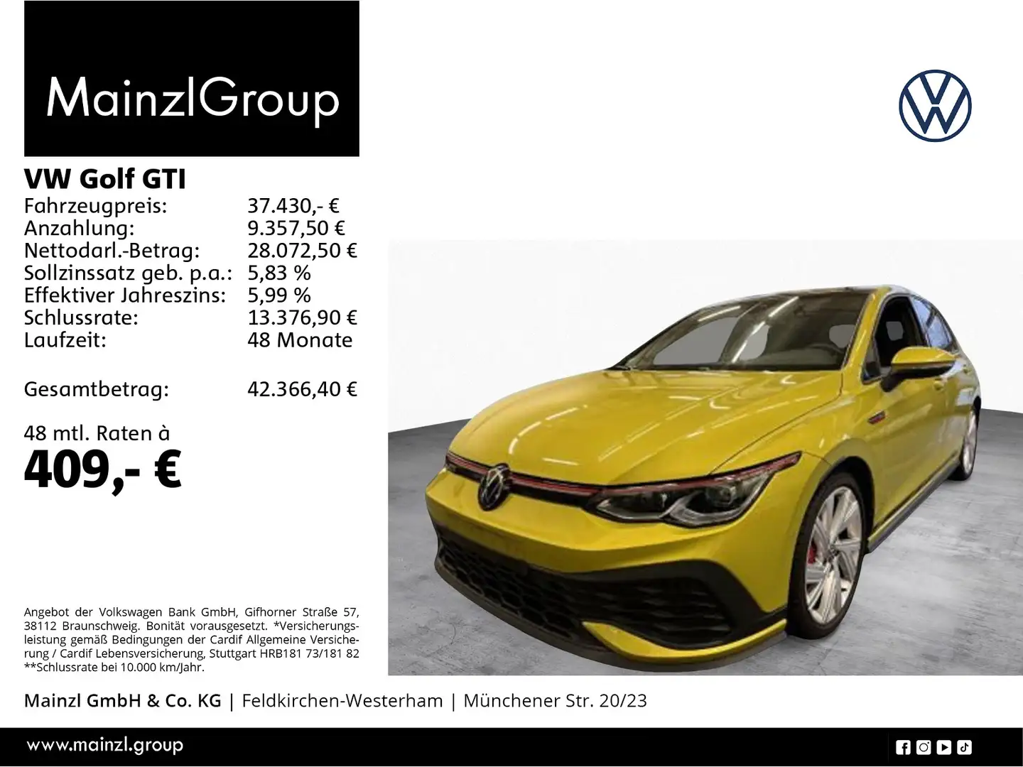 Volkswagen Golf GTI Clubsport 2.0 TSI DSG Akrapo Pano Matri Gelb - 1
