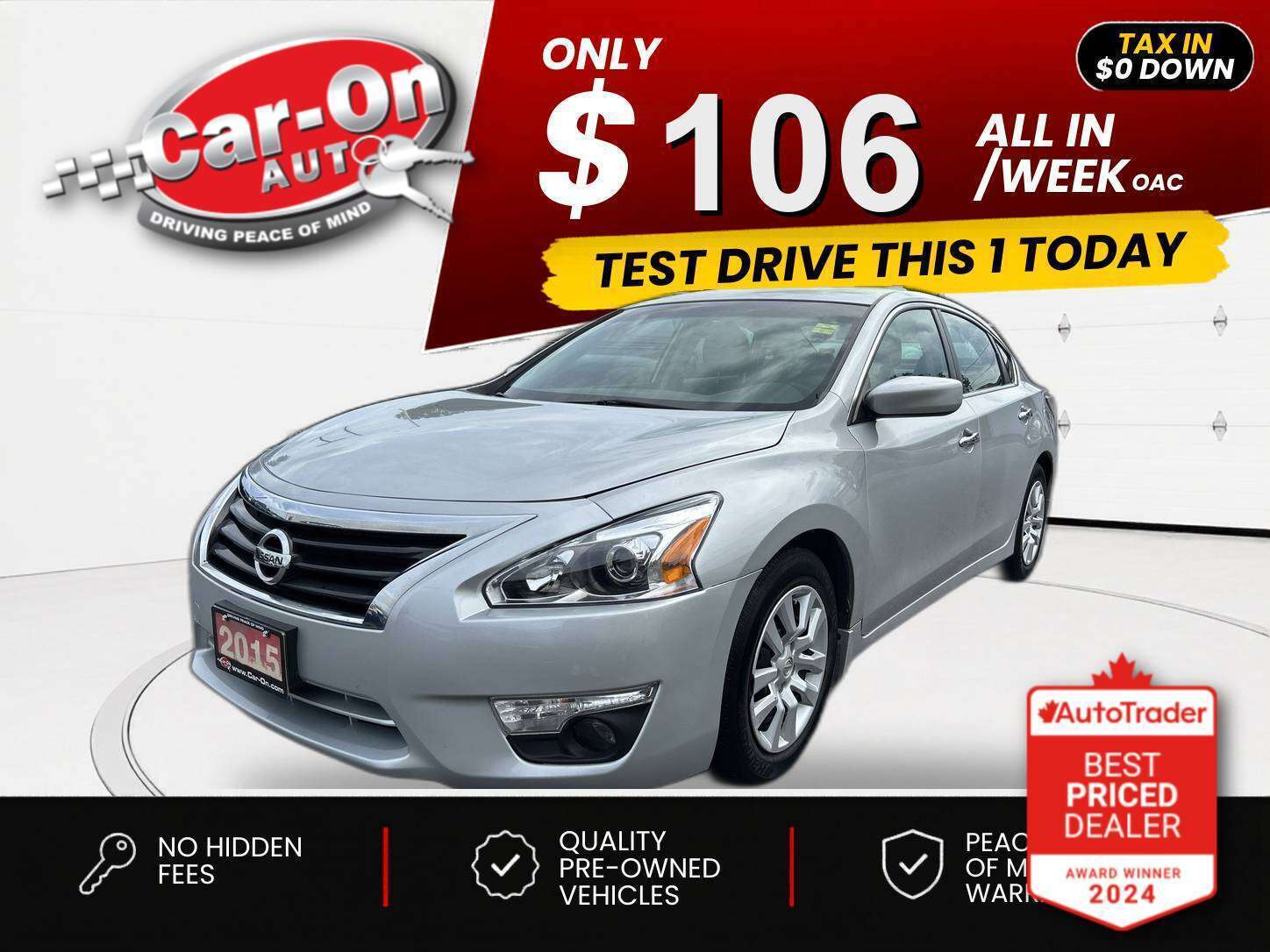 Silver 2015 Nissan Altima Sedan Front-Wheel Drive Automatic